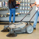 Commercial 38" Push Sweeper with Triple Power Brooms