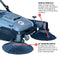 Commercial 38" Push Sweeper with Triple Power Brooms